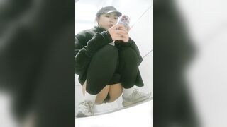 Quay lén Sinh viên Legging lườm bói, Đi đái lồn rậm lông loli nứng vcl ra