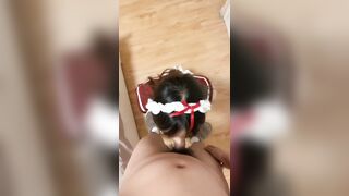Đứa em họ mặc đồ hầu gái bú cặc chúc mừng sinh nhật anh trai