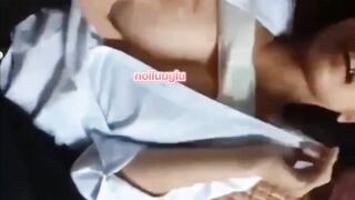 Bé học sinh vú siêu ngon. Đầu ti nhỏ xinh