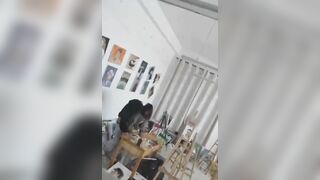 Quay lén đôi trẻ tranh thủ giờ tan học lớp mỹ thuật địt nhau giải toả cơn nứng