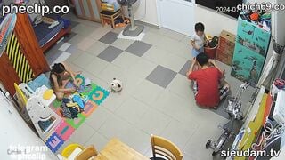 Hack Camera Chồng Nứng Cặc Cởi Quần Bú Lồn Địt Vợ Đang Ngủ